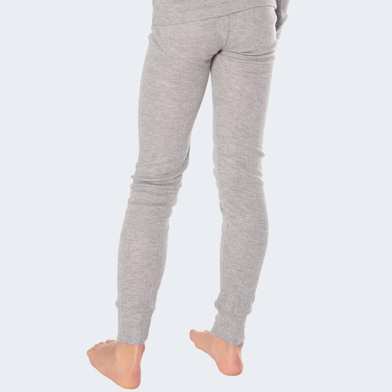 Pantaloni termici copii set de 2 | pantaloni sport | fleece interior | Gri