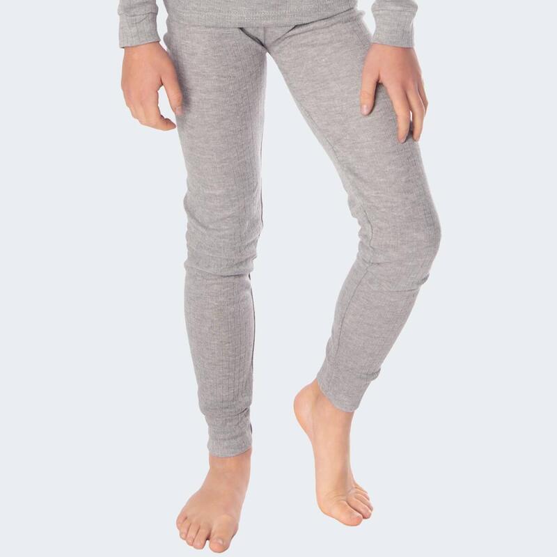 Pantaloni termici copii set de 2 | pantaloni sport | fleece interior | Gri