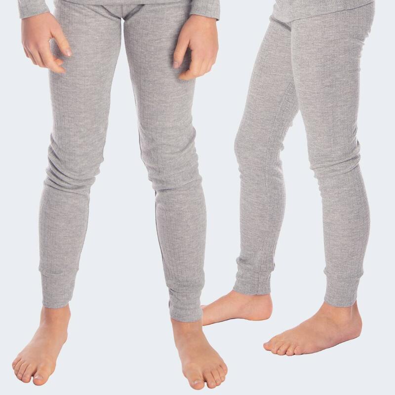 Conjunto de 2 calças térmicas criança | calças desportivas | Cinzento