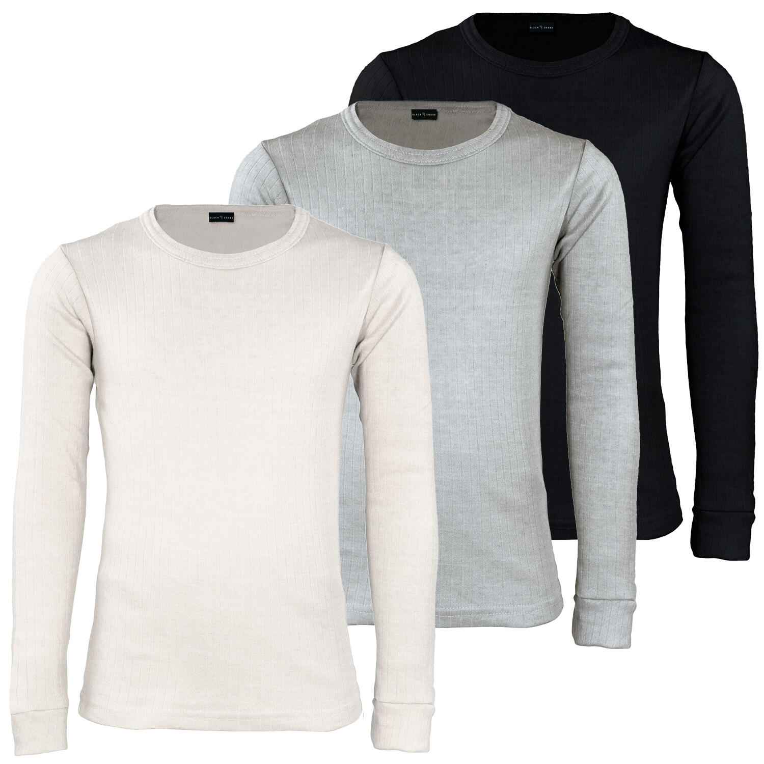 3 children's thermal t-shirts | Sports underwear | Cream/Grey/Black