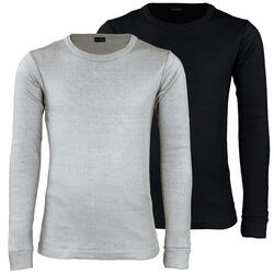 2 t-shirts thermiques enfant | Sous-vêtements sportifs | Gris/Noir