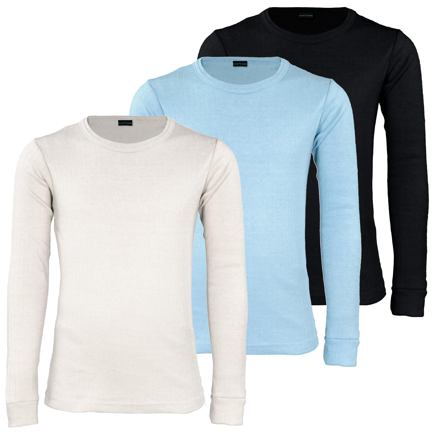 3 children's thermal t-shirts | Sports underwear | Cream/Light blue/Black