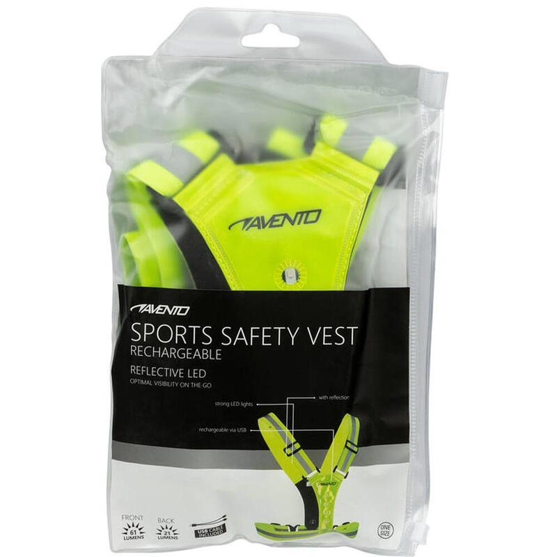 Vesta sport cu LED - reincarcabila - galben fluor - Vesta de siguranta