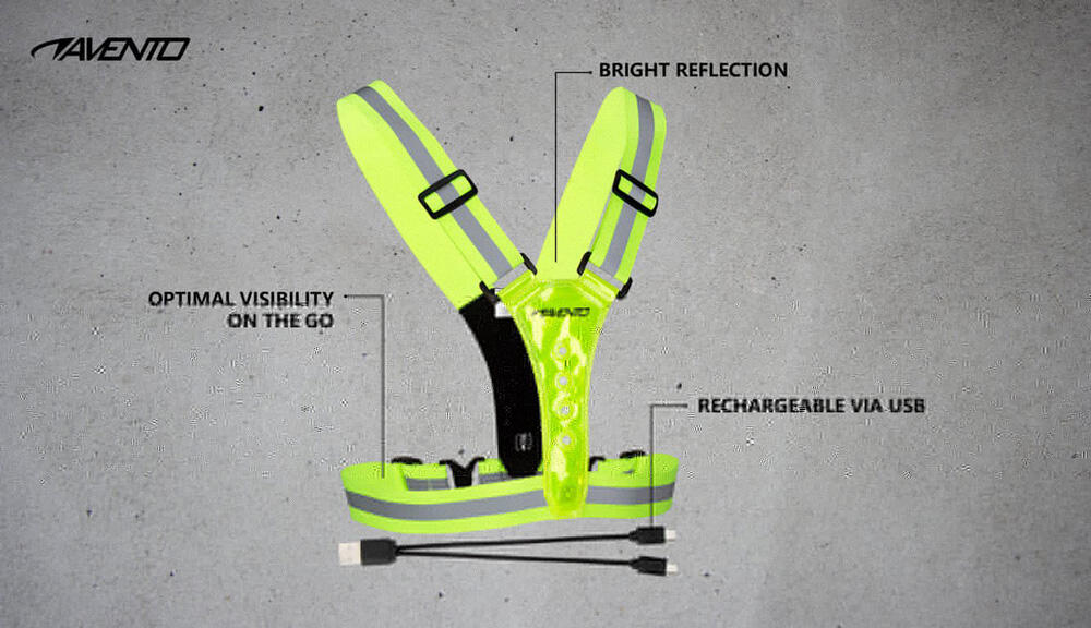 Gilet sportivo a led - ricaricabile - giallo fluo - Gilet di sicurezza 7/7