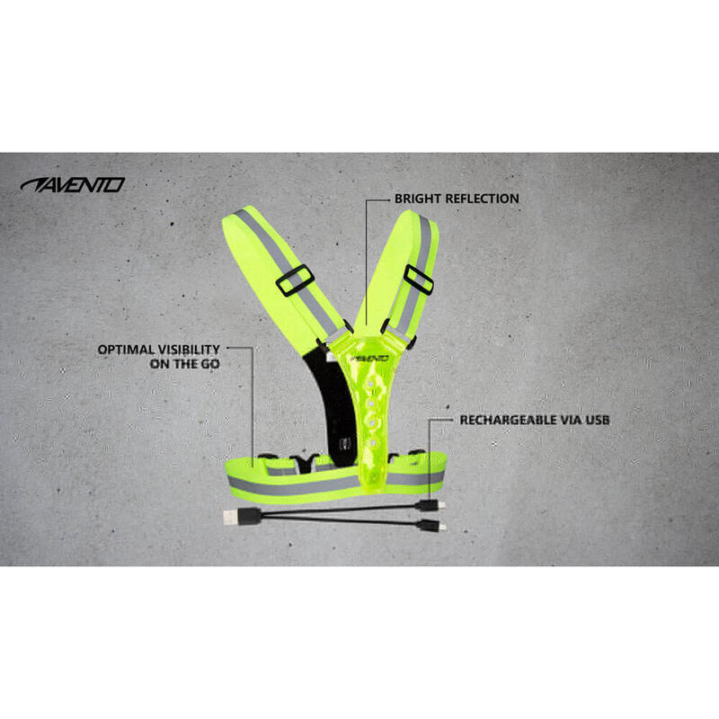 Vestă sport cu LED - reîncărcabilă - galben fluorescent - Vestă de siguranță