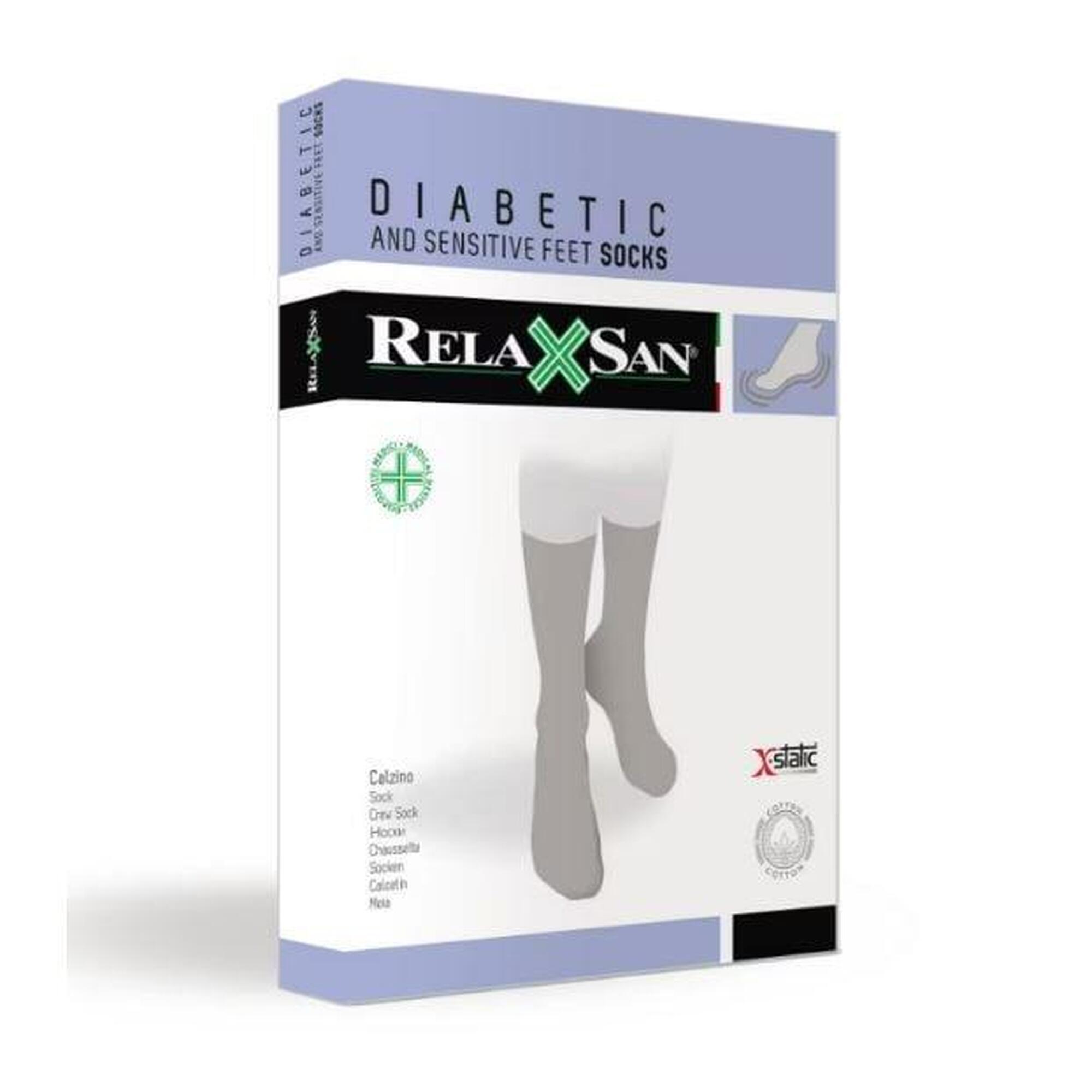 Sosete scurte pentru diabetici Relaxsan 550, fara compresie, unisex, Negru