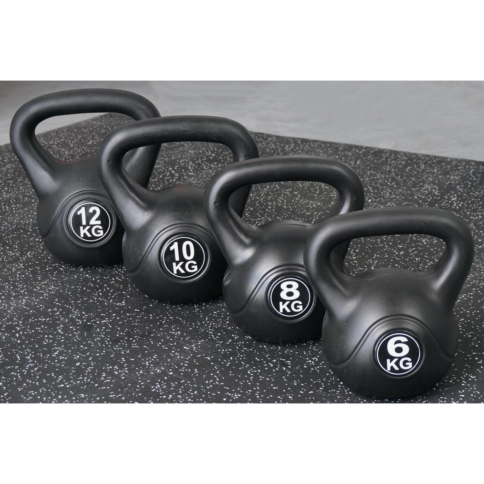 Kettlebell 10 kg Pl stico para uso interior y exterior Negro
