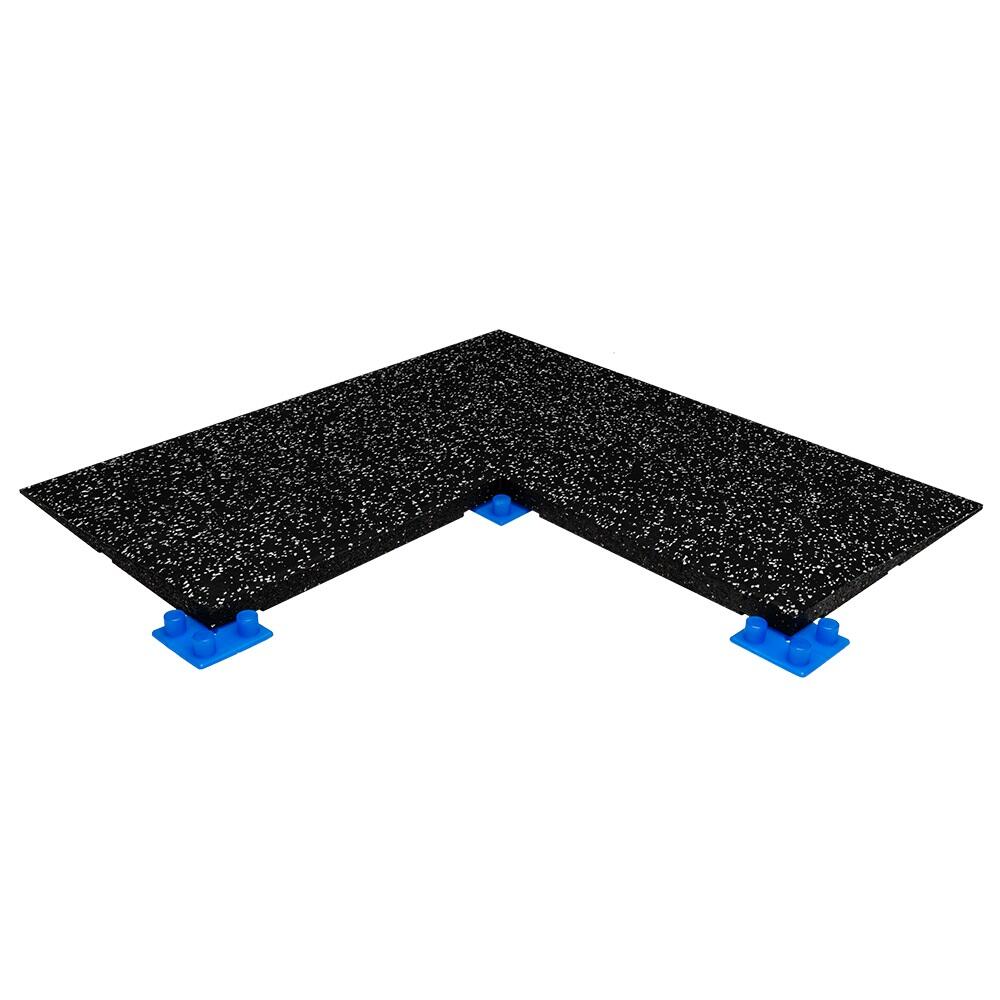 Pièce d'angle en caoutchouc pour sol sportif - 50x50 cm - épaisseur 20 mm - Gris 6/7