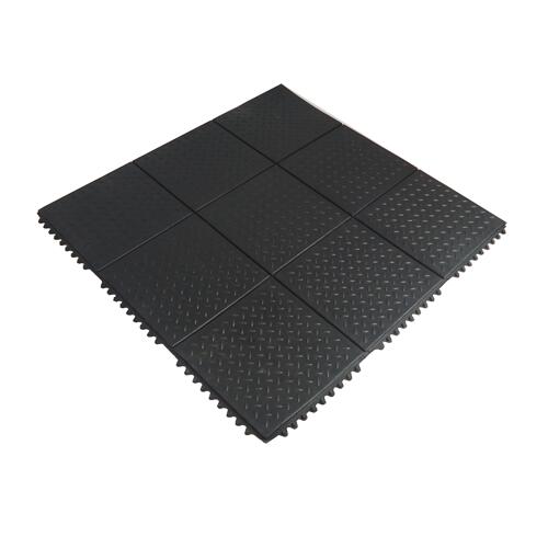 Tapis de fitness 90 x 90 cm - Système clic - Noir - 14 mm 7/7