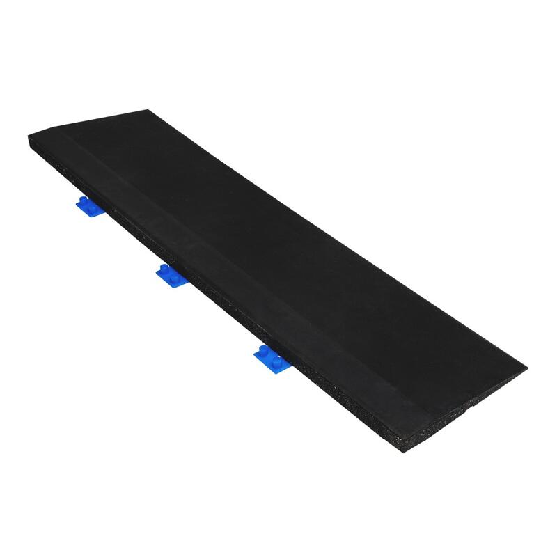 Rubber rand sportvloer - 100x25 cm - 20 mm dik - Zwart