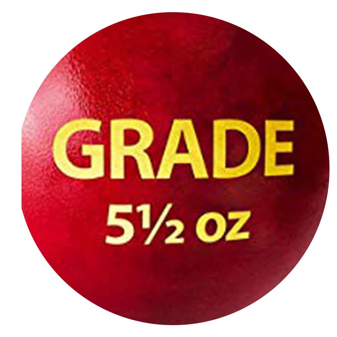 DSC Grade Leder Cricketball (Rot, Club)| Wasserfester Lederball 5/5