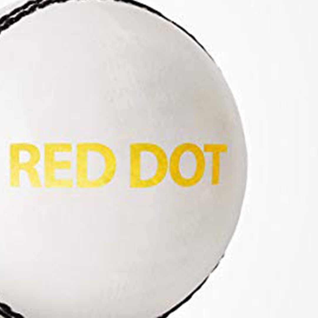 DSC Red Dot Leder Cricket Ball (Weiß)| Wasserdichtes Leder Ball 3/5