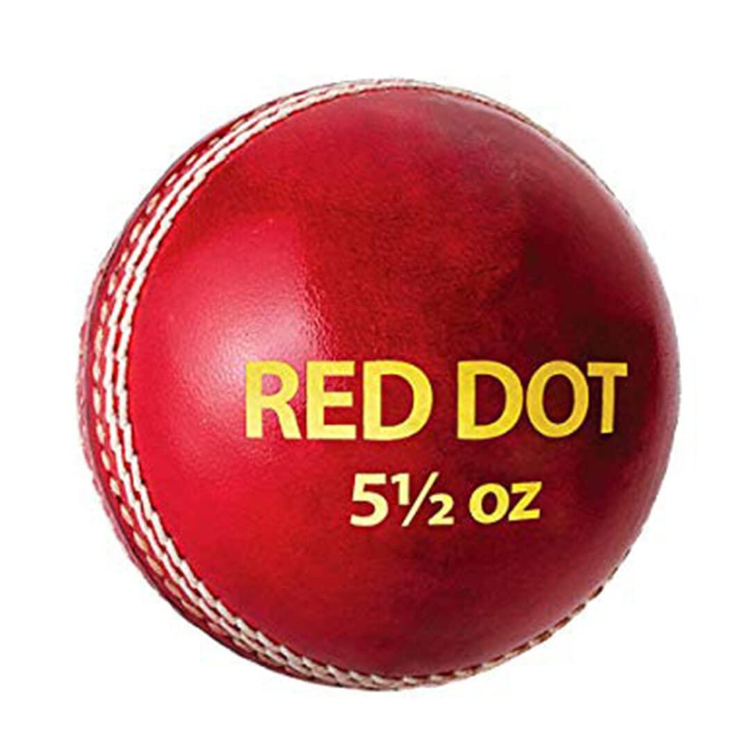 DSC Red Dot Leder Cricket Ball (Rot)| Wasserdichtes Leder Ball 2/5