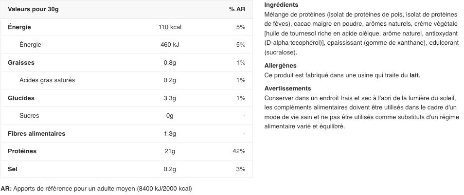 Protéine vegan - Vegan Protein Blend - Chocolat 1000g 2/3