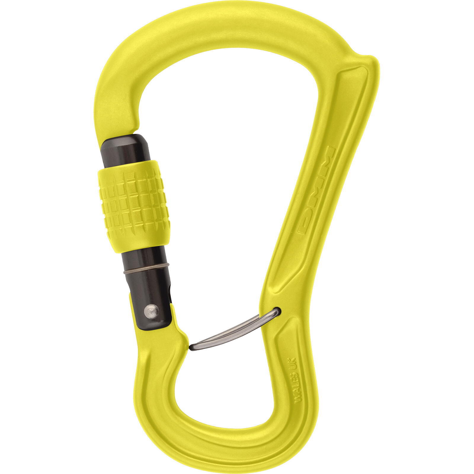 Ceros Screwgate Carabiner - Titanium/Lime 3/5