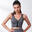 Sustainable Seamless Knit Medium Impact Zip Front Sports Bra-Black Heather