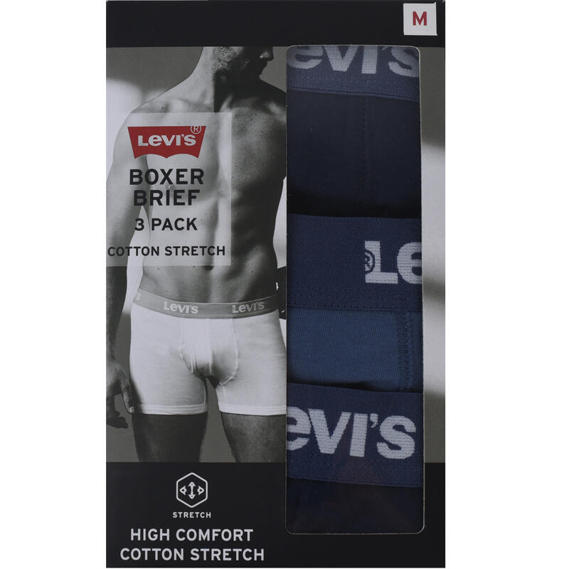 Férfi boxeralsó, Levi's Boxer 3 Pairs Briefs, sötétkék