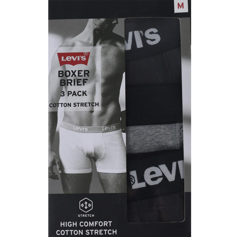 Férfi boxeralsó, Levi's Boxer 3 Pairs Briefs, szürke