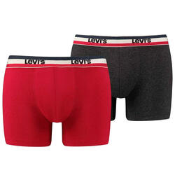 Férfi boxeralsó, Levi's Boxer 2 Pairs Briefs, piros