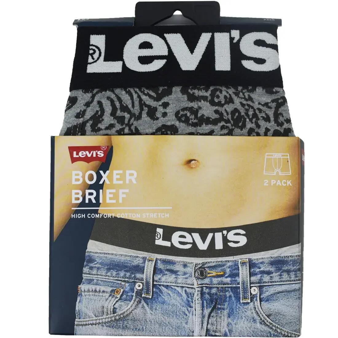 Férfi boxeralsó, Levi's Boxer 2 Pairs Briefs, szürke 3/4