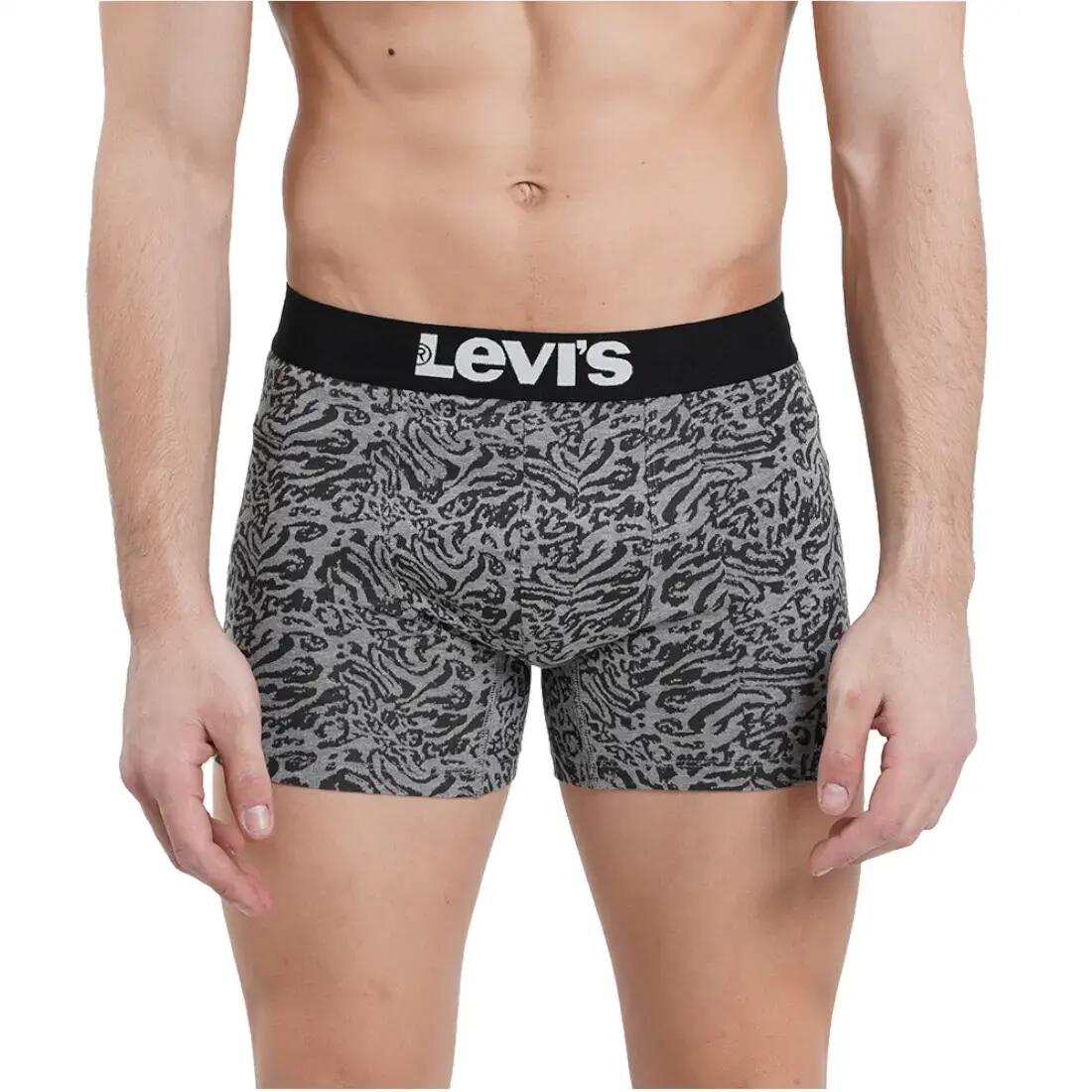 Férfi boxeralsó, Levi's Boxer 2 Pairs Briefs, szürke 2/4