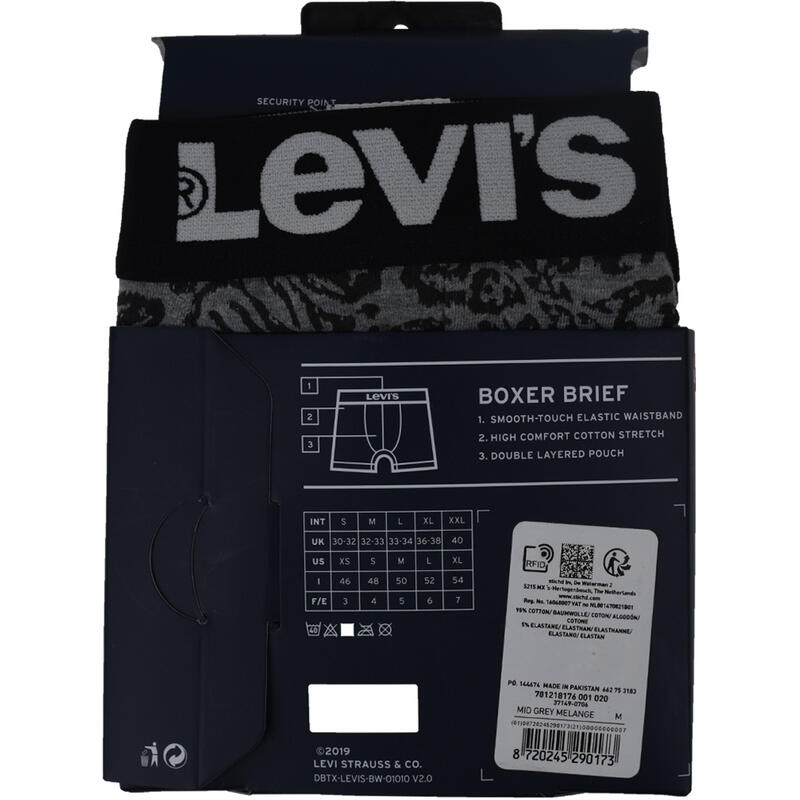 Férfi boxeralsó, Levi's Boxer 2 Pairs Briefs, szürke