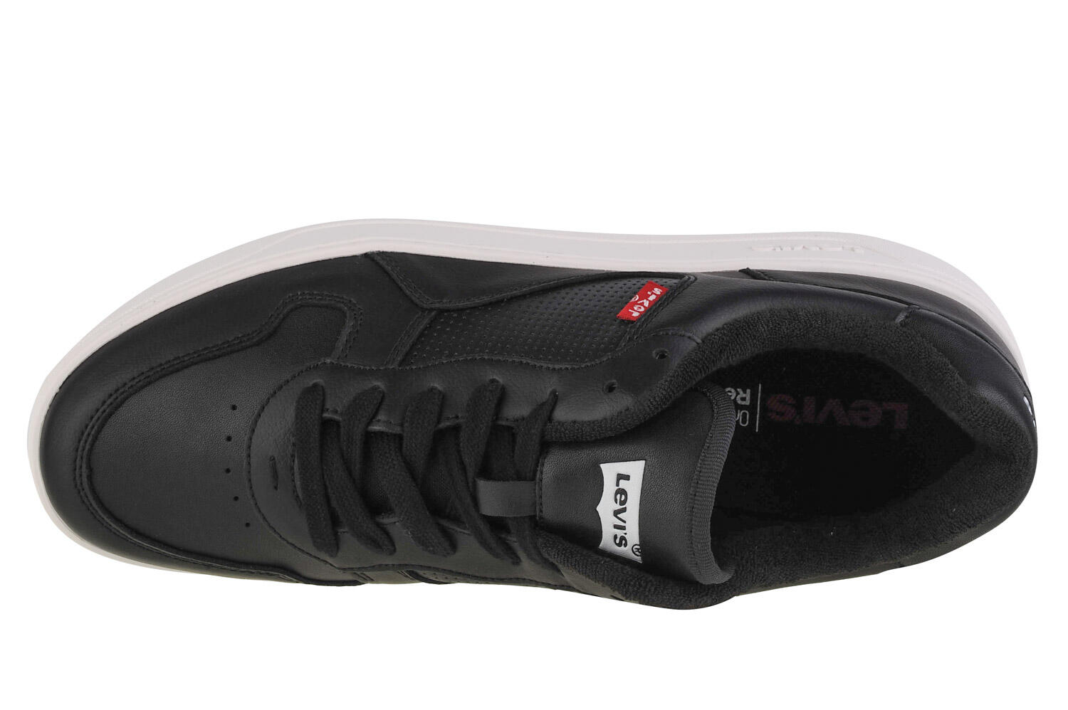 Zapatillas Levi's Glide de cuero negro 3/4