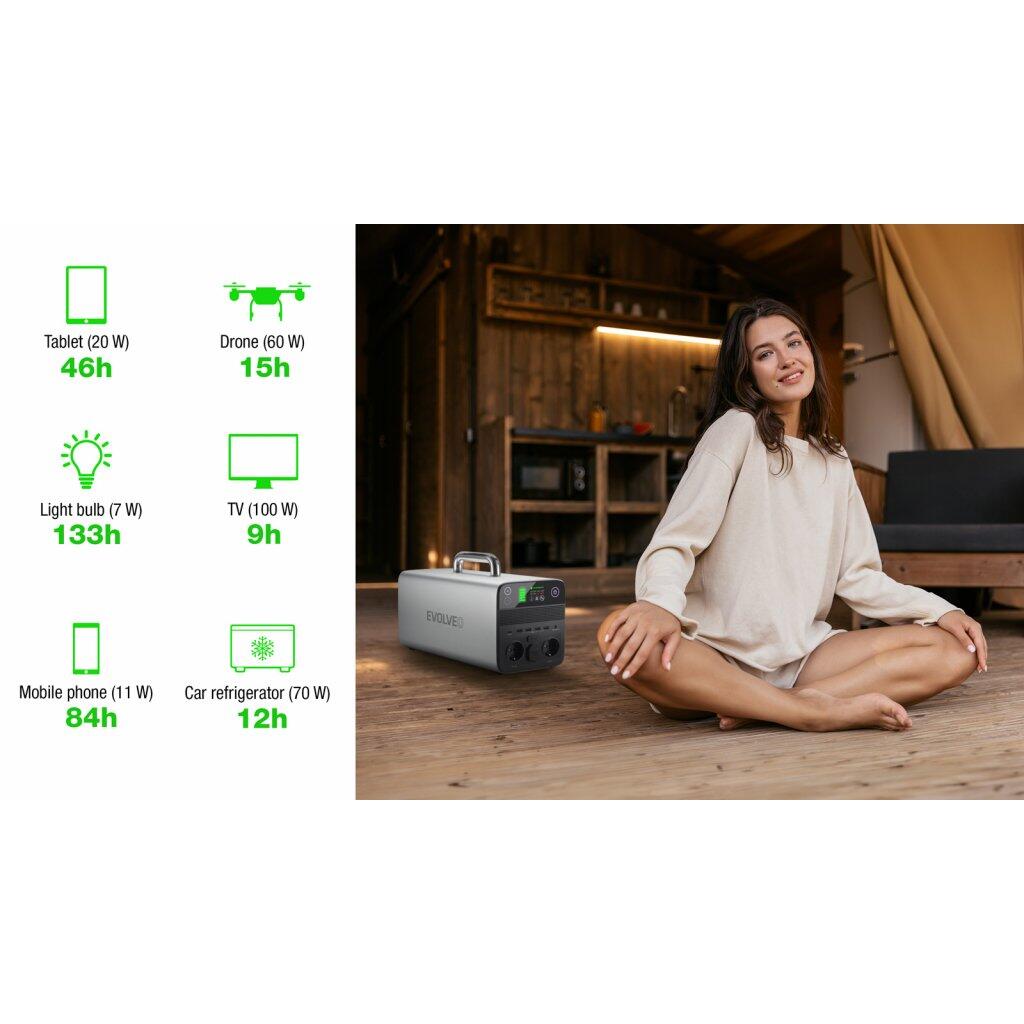 EVOLVEO PowerCharge 1000, nabíjecí stanice, 1036,8 Wh 7/7
