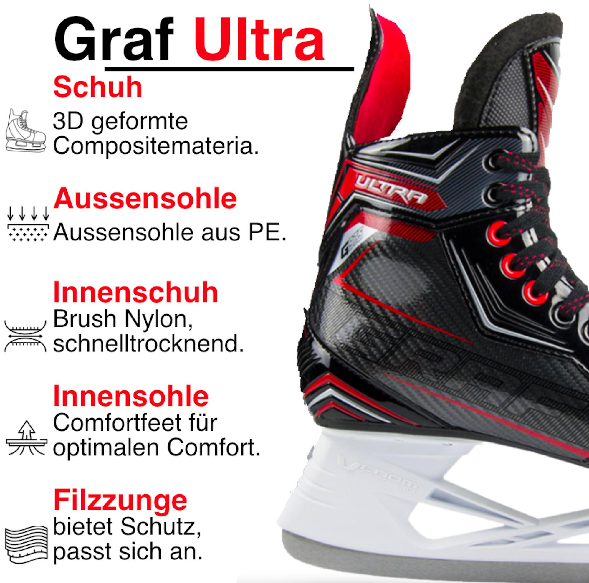 Graf Schlittschuhe Red Ultra Freestyle Schlittschuhe Damen Herren 4/6