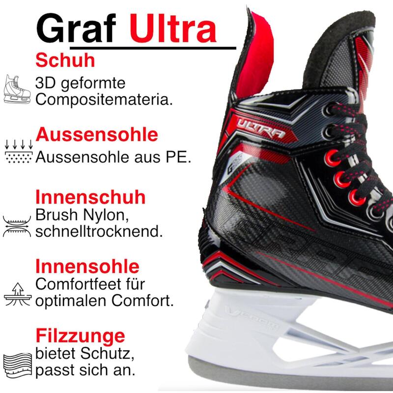 Graf Schlittschuhe Red Ultra Freestyle Schlittschuhe Damen Herren