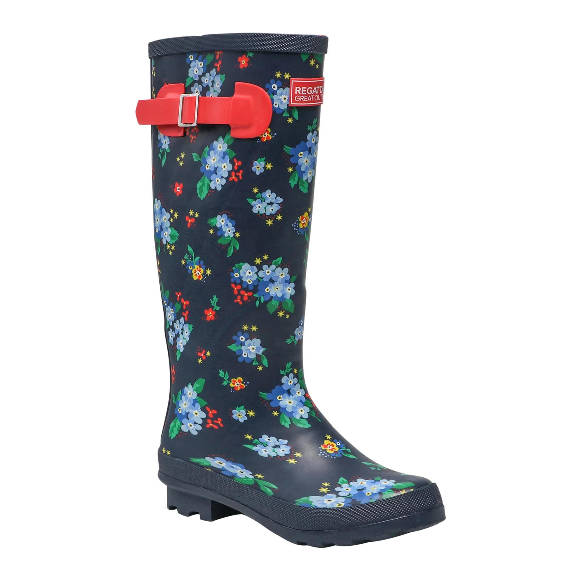 Womens/Ladies Ly Fairweather II Tall Durable Wellington Boots (Navy/Red) 3/5