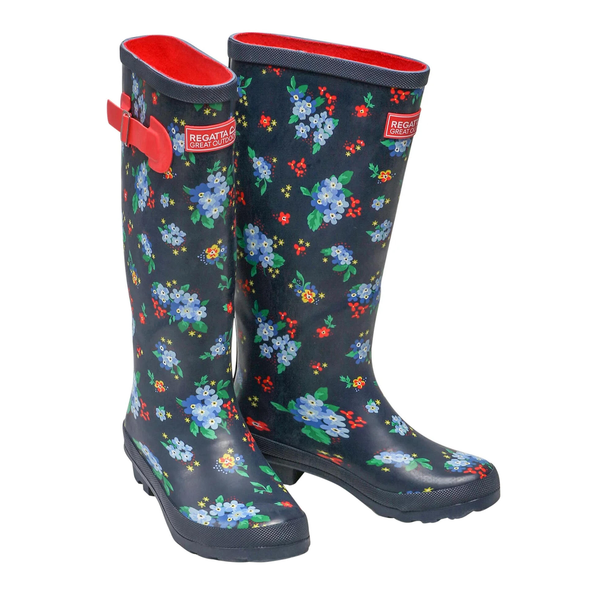 Womens/Ladies Ly Fairweather II Tall Durable Wellington Boots (Navy/Red) 4/5