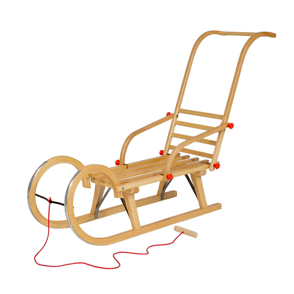 Zestaw sanki drewniane AD323 D95 + AD310 oparcie popychacz + AD300 sznurek