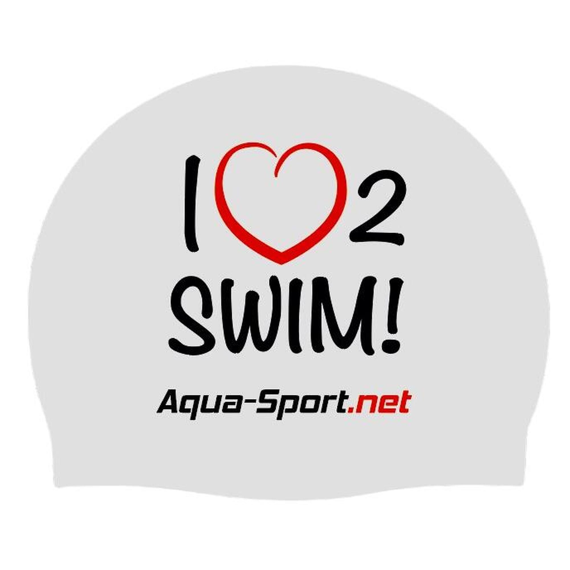 Czepek pływacki kąpielowy na basen unisex Aqua-Sport I Love 2 Swim