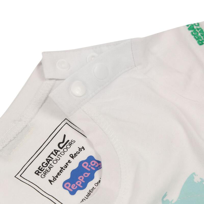 Camiseta de Peppa Pig Impreso de Manga Corta para Niños/Niñas Blanco