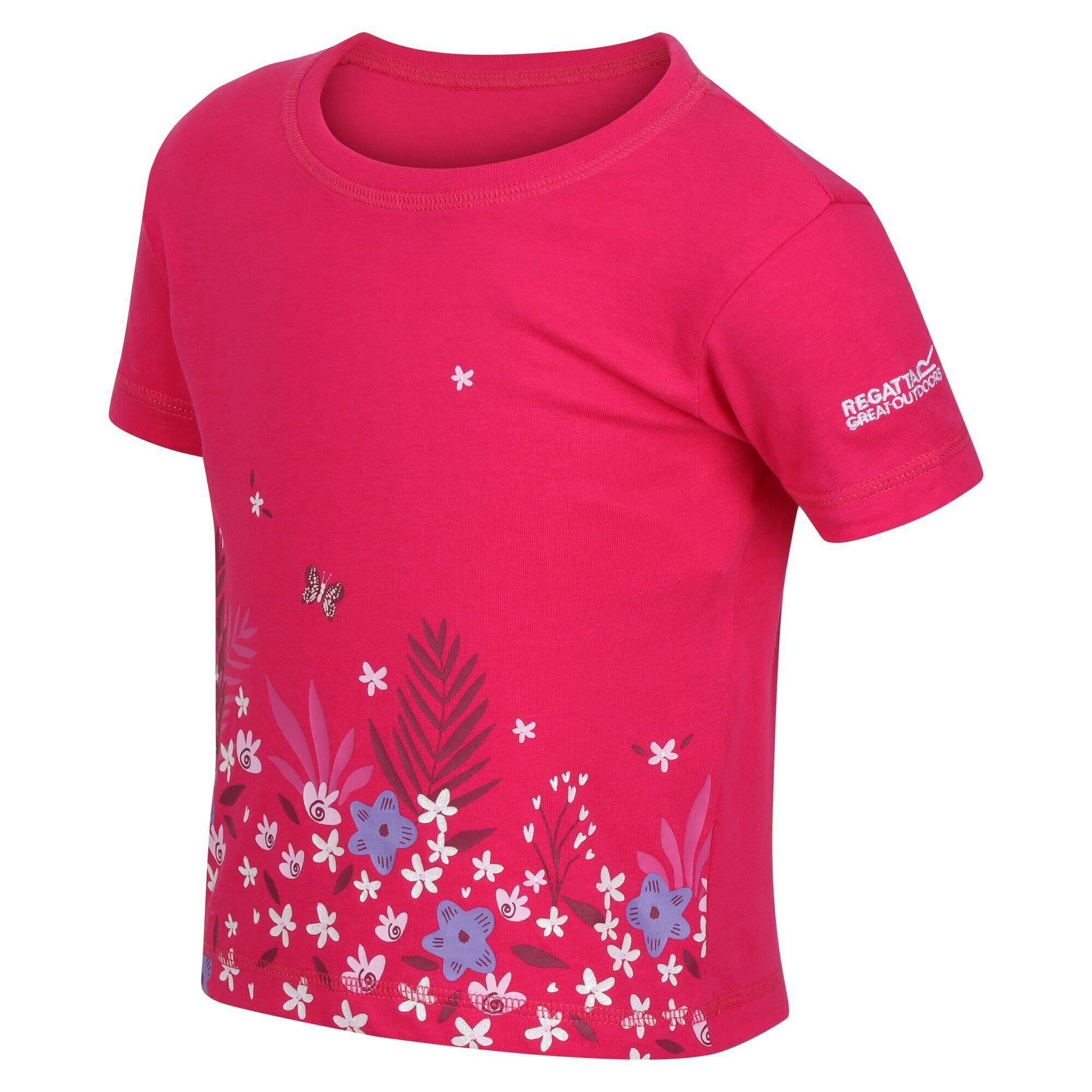 Childrens/Kids Peppa Pig Flower ShortSleeved TShirt (Pink Fusion) 4/5