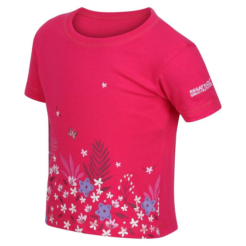 Maglietta Peppa Pig Fiore Maniche Corte Bambini Regatta Pink Fusion