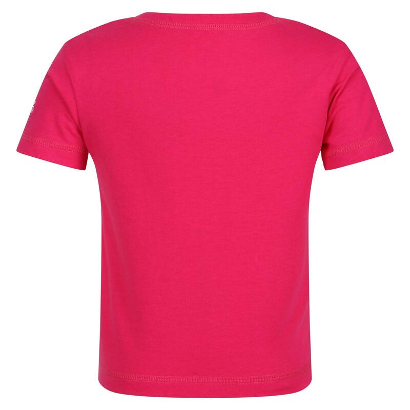 Camiseta de Peppa Pig Flor de Manga Corta para Niños/Niñas Rosa Fusión