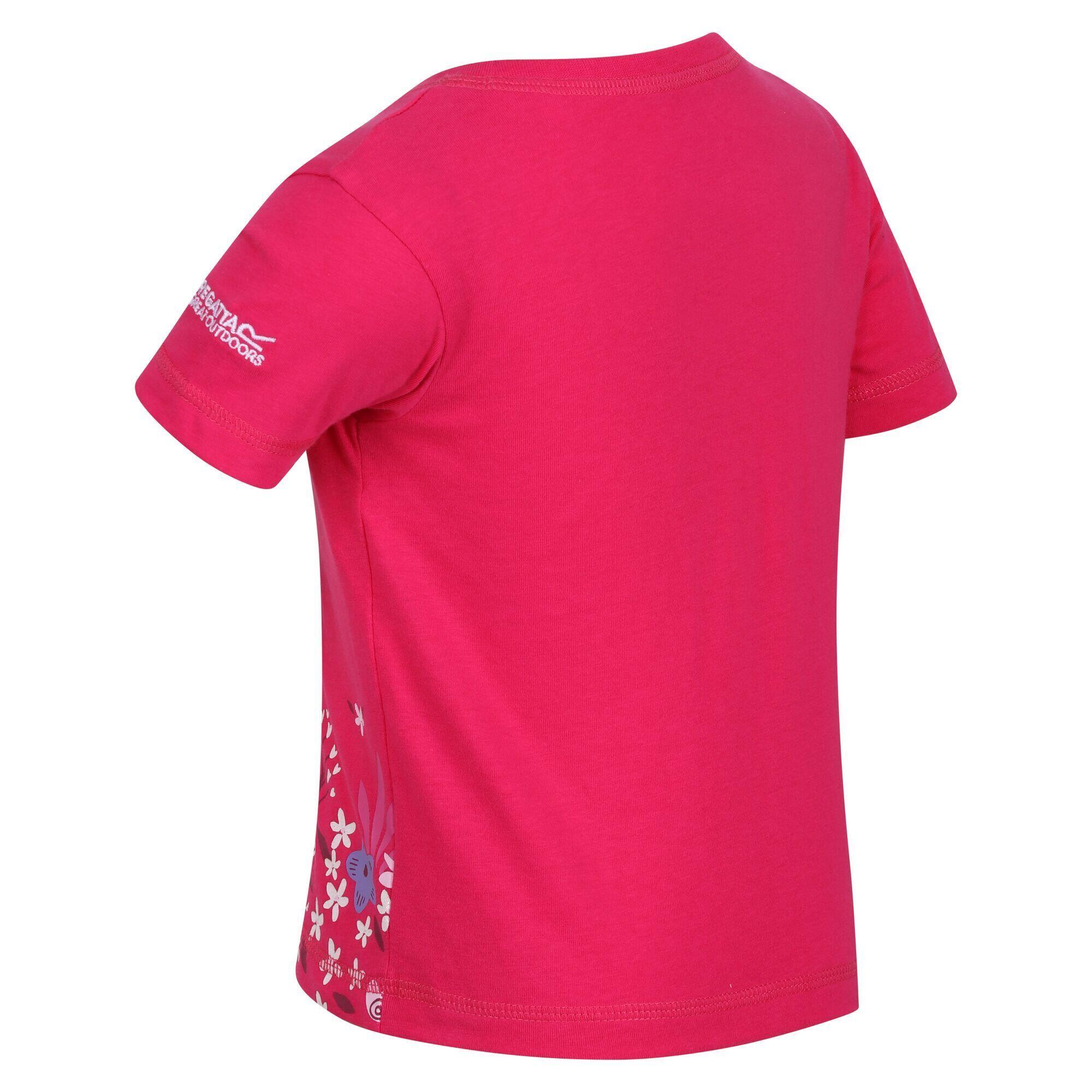 Childrens/Kids Peppa Pig Flower ShortSleeved TShirt (Pink Fusion) 3/5