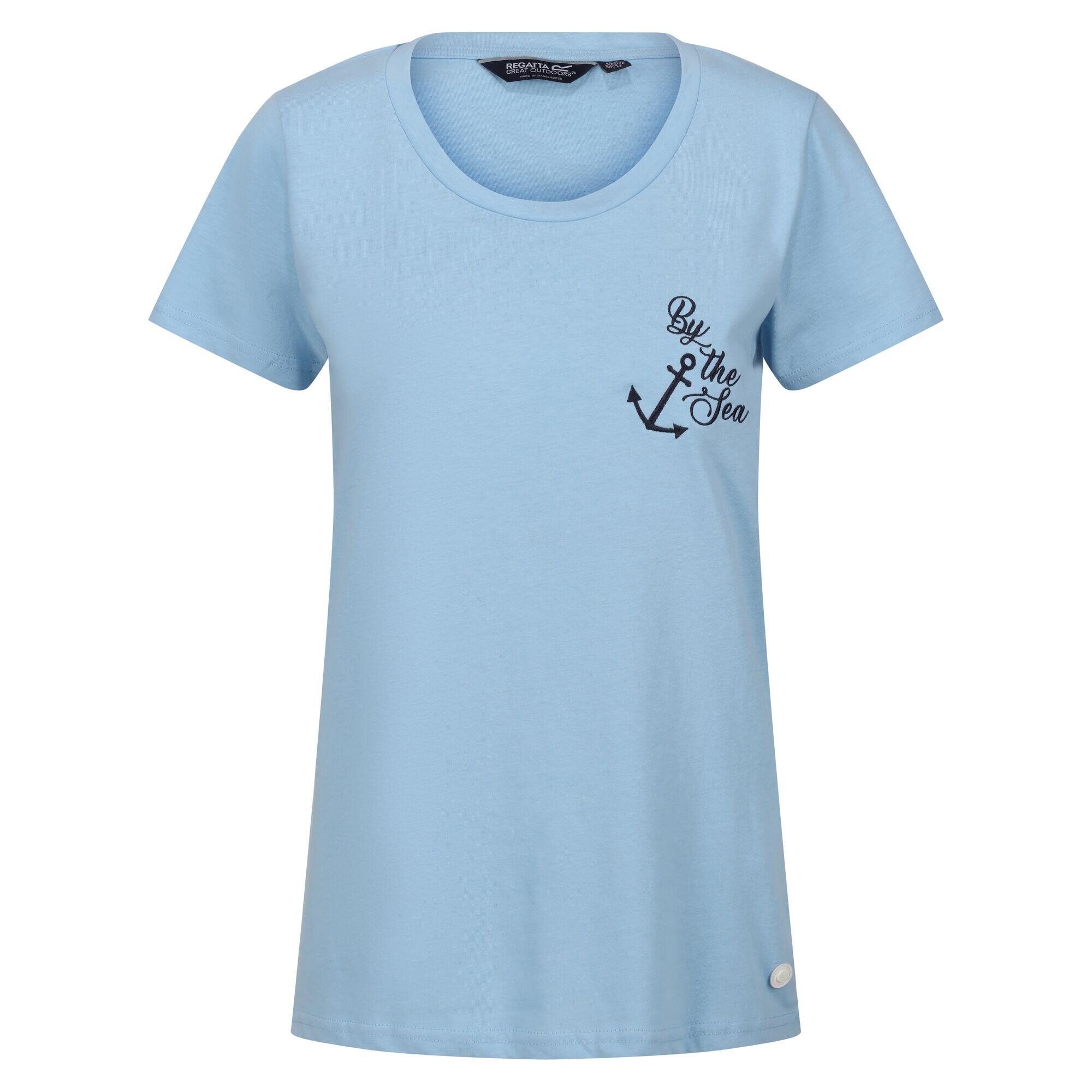 REGATTA Womens/Ladies Filandra VII By The Sea Anchor TShirt (Powder Blue)
