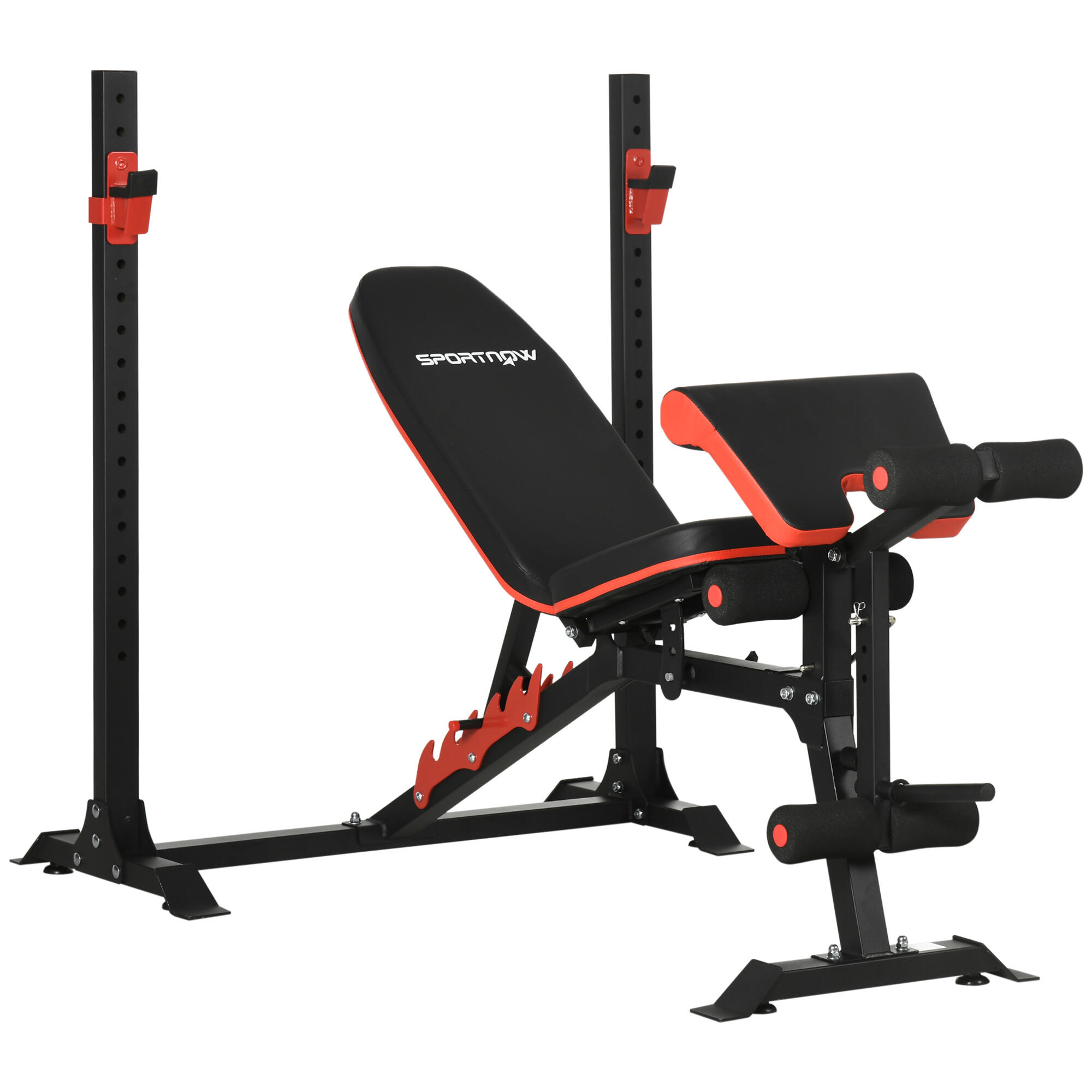 SPORTNOW Banco de Musculación SPORTNOW 180x110x126 cm Negro y Rojo
