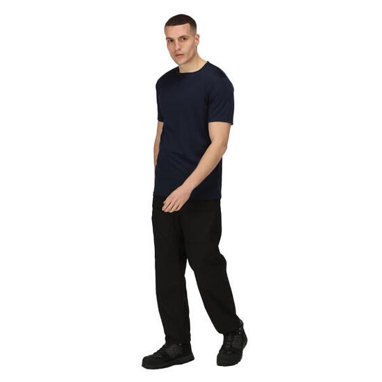 Heren Reflecterend vochtafvoerend Tshirt (Marine)