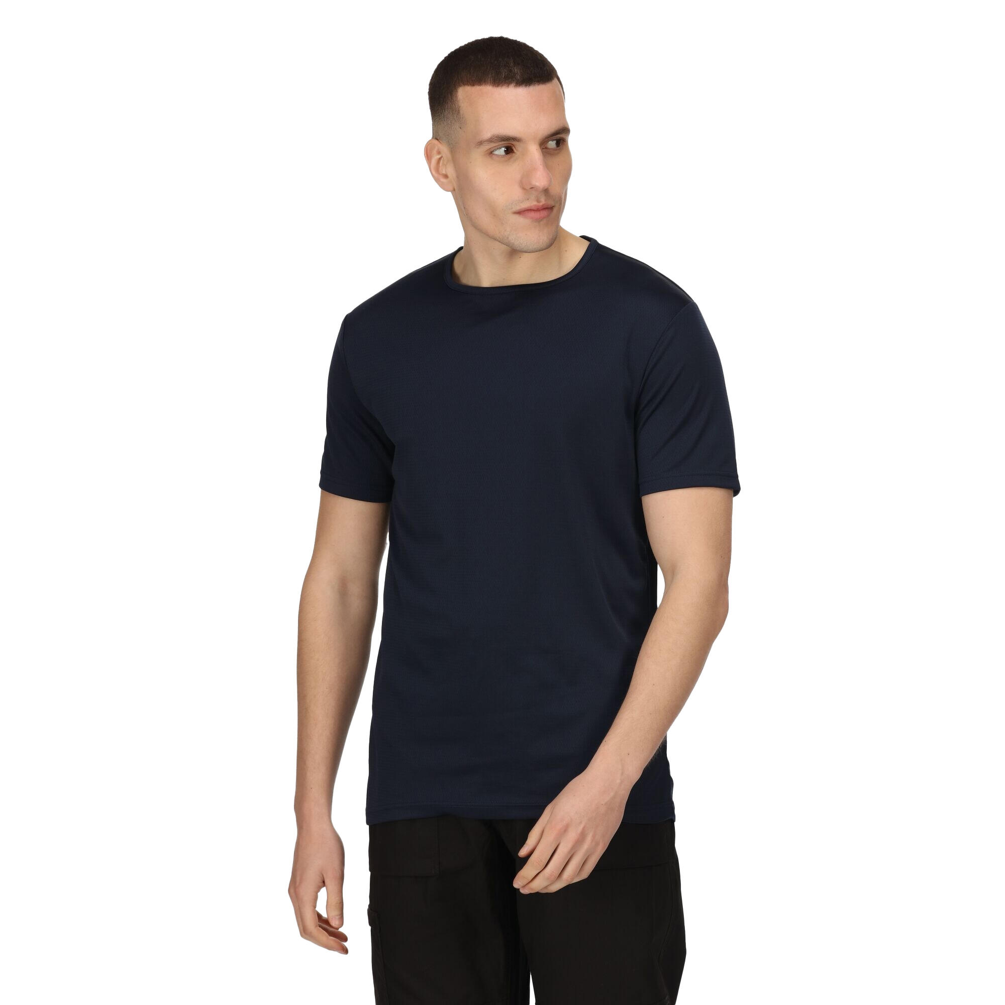 Mens Pro Reflective Moisture Wicking TShirt (Navy) 3/5