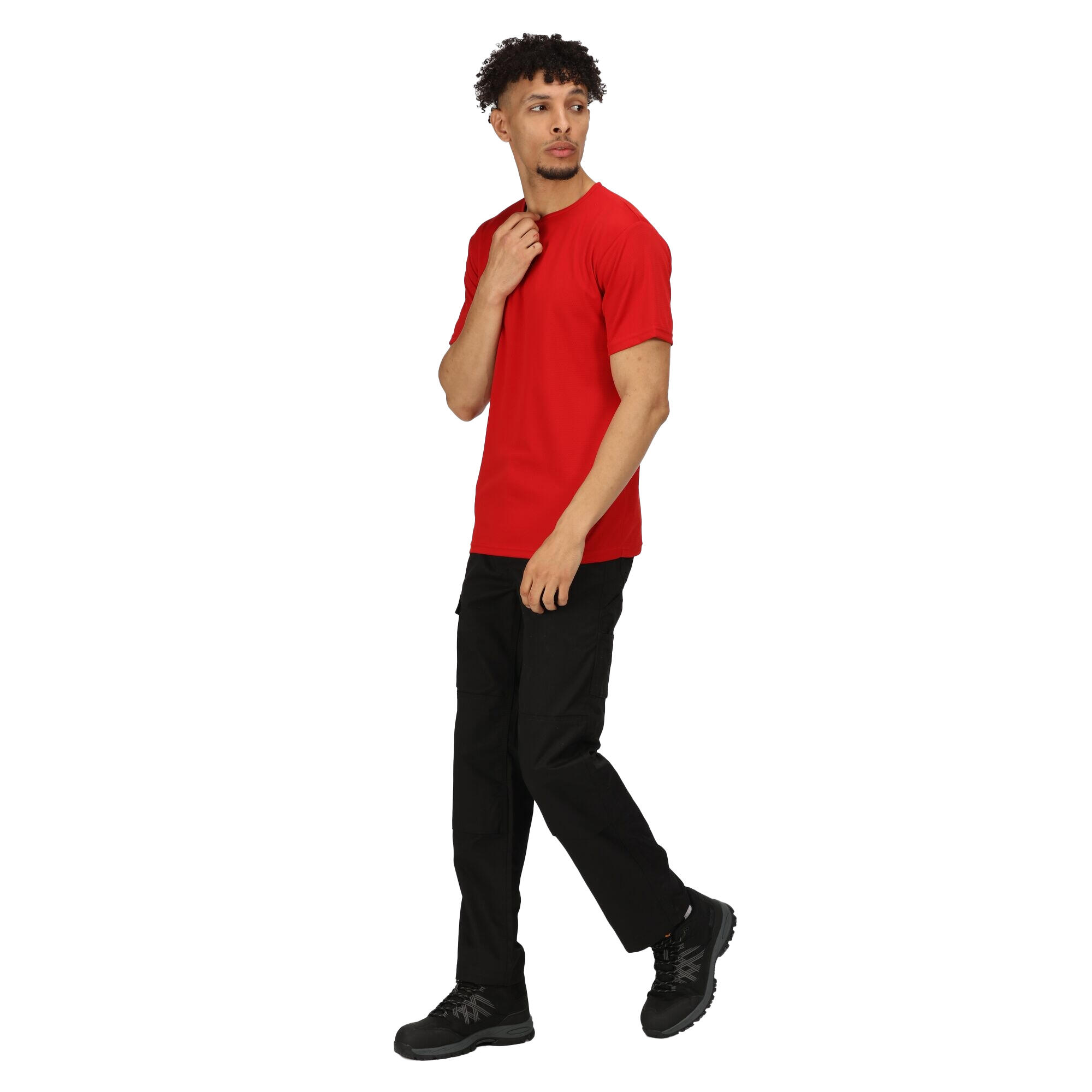 Mens Pro Reflective Moisture Wicking TShirt (Classic Red) 4/5