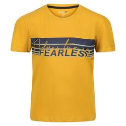 Camiseta Bosley V de Rayas para Niños/Niñas Amarillo Dorado