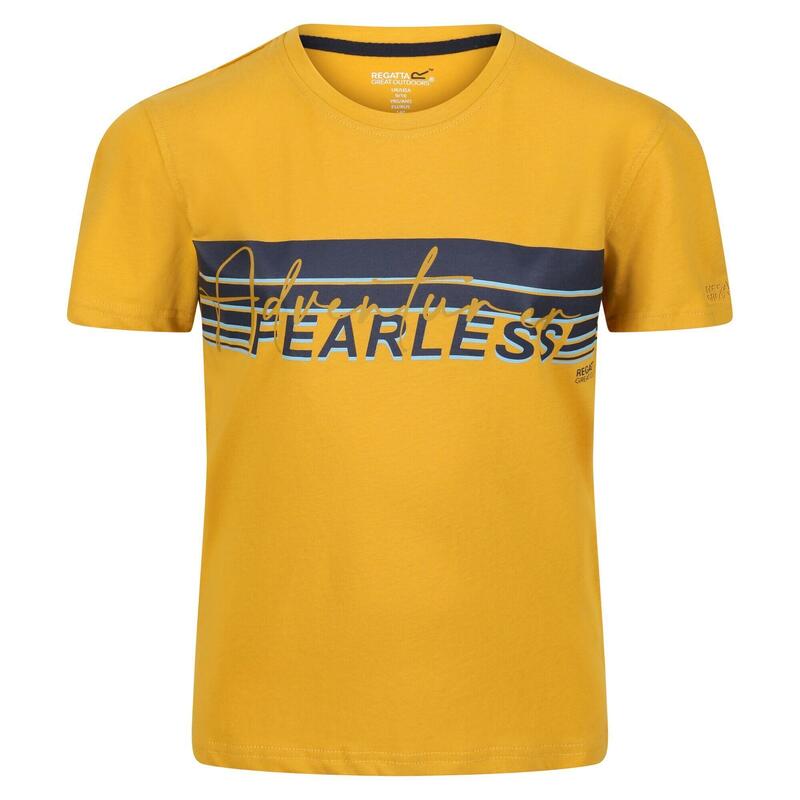 Camiseta Bosley V de Rayas para Niños/Niñas Amarillo Dorado