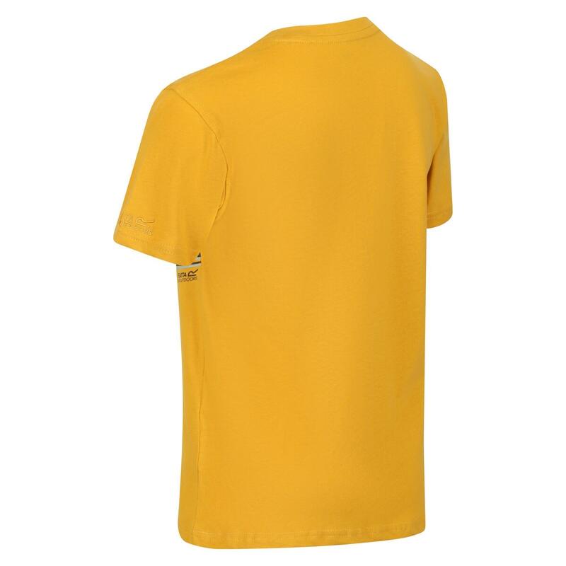 Camiseta Bosley V de Rayas para Niños/Niñas Amarillo Dorado