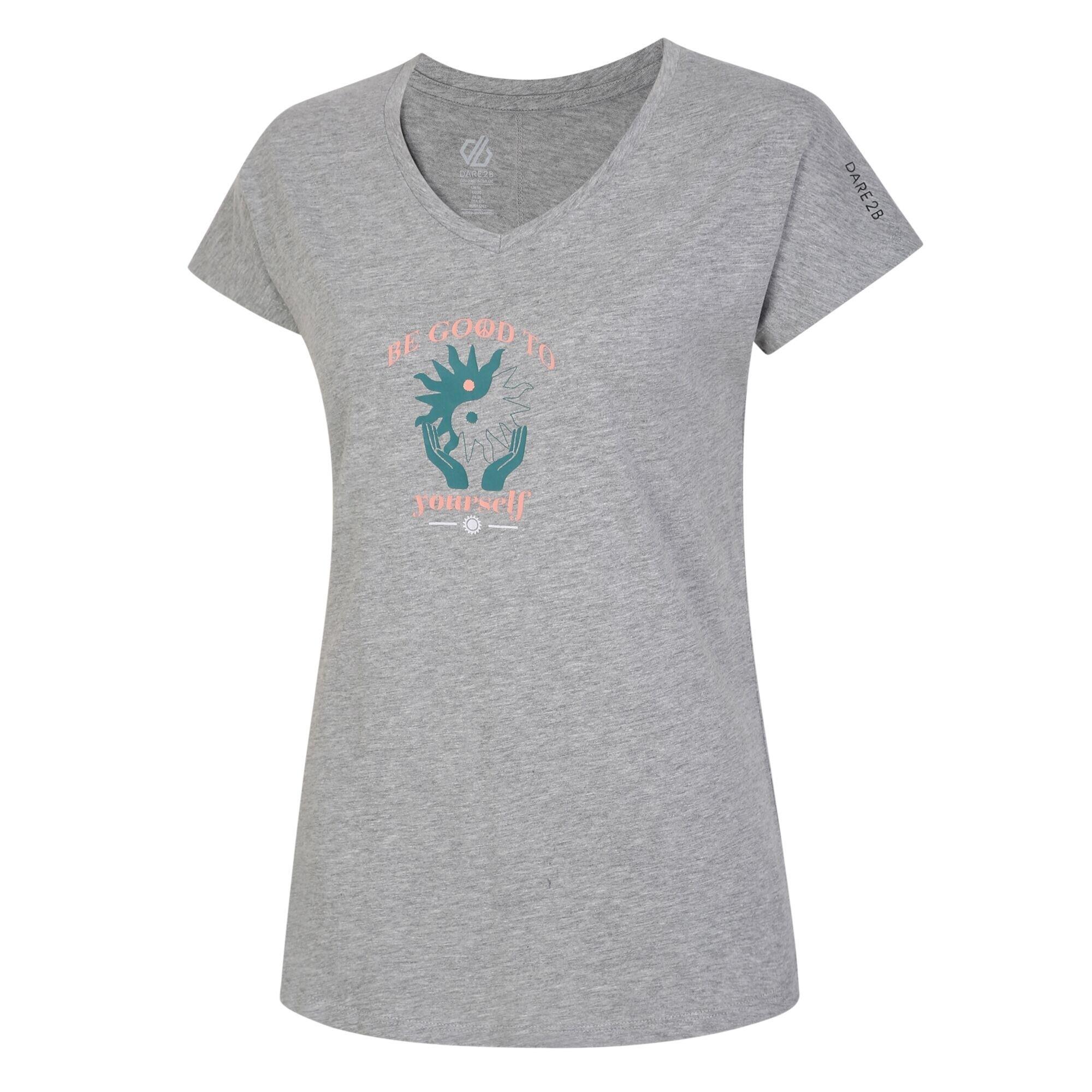 Womens/Ladies Finite Graphic Print TShirt (Ash Grey Marl) 3/5