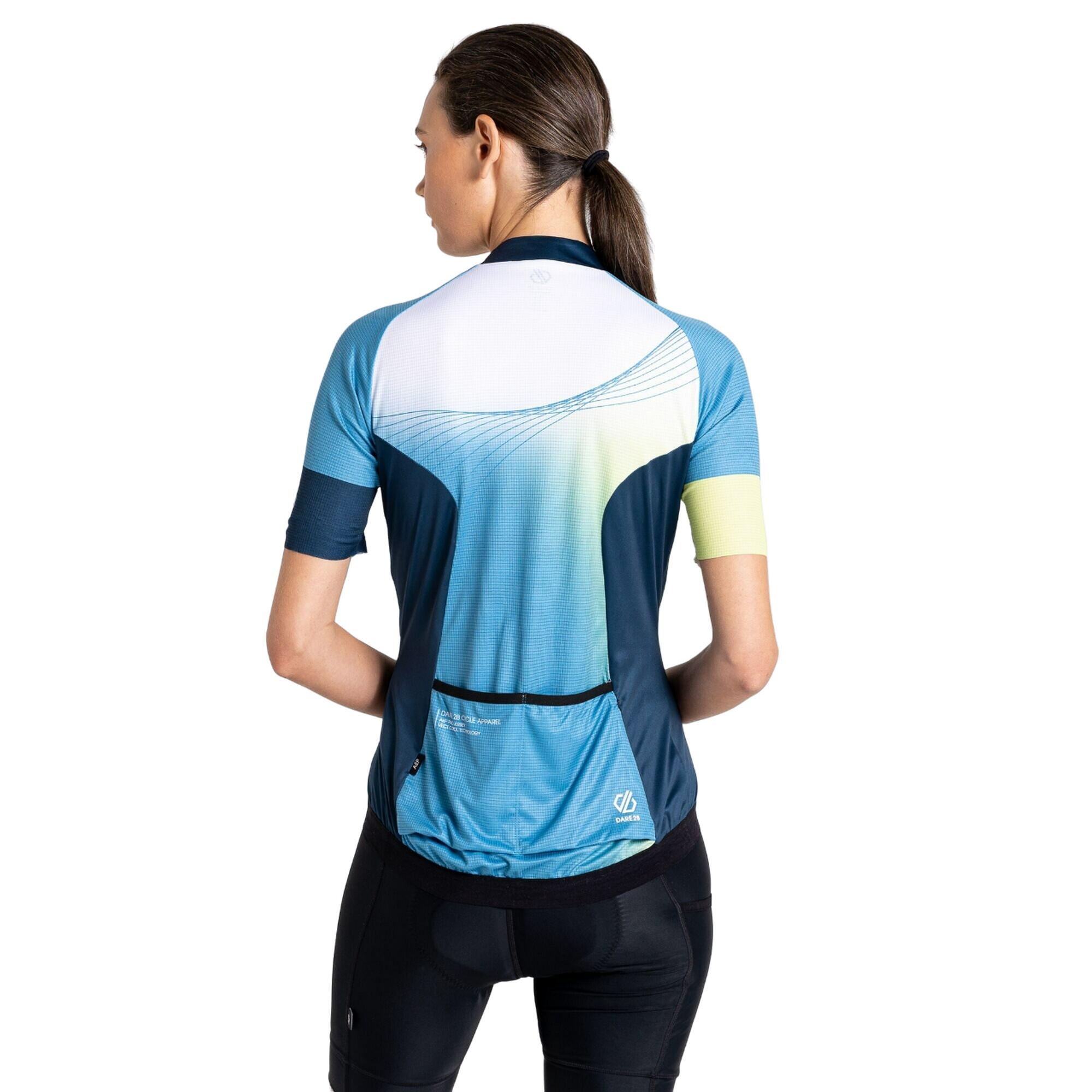 Womens/Ladies Stimulus AEP Full Zip Cycling Jersey (Niagara Blue) 2/5