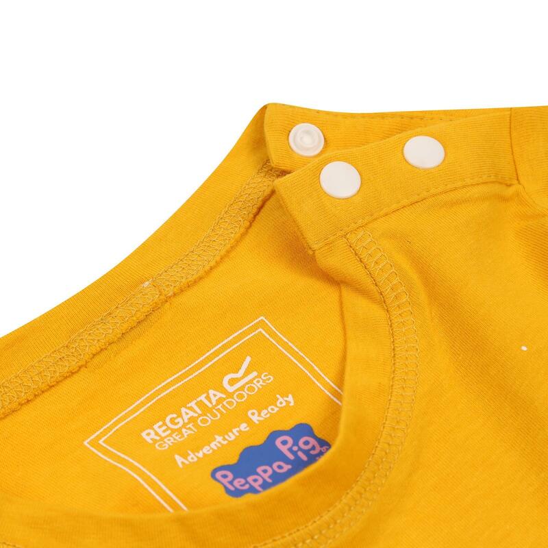 Kinder/Kids Peppa Pig Tshirt met korte mouwen en opdruk (Glimlicht geel)